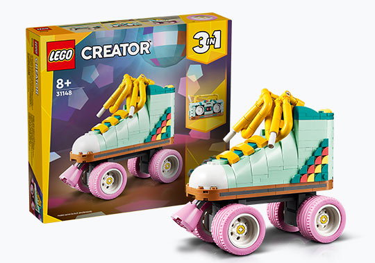 LEGO Creator 31148 3-in-1 Retro Roller Skate and Toy Skateboard Set