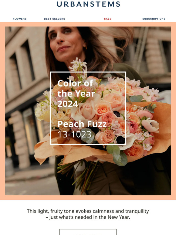 UrbanStems Introducing the color of the year, Peach Fuzz Milled