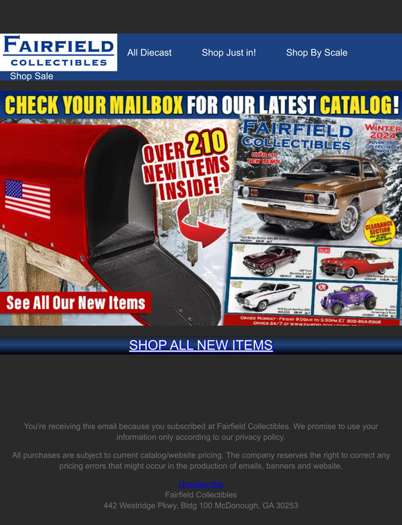 Fairfield Collectibles Check Your Mailbox for our Winter 2024 Catalog