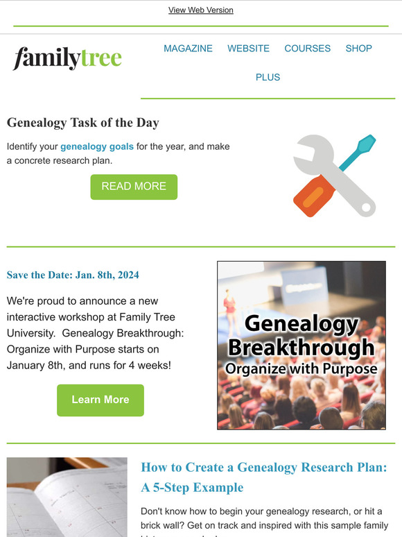 Family Tree Magazine: 5 Steps For Creating A Genealogy Research Plan ...