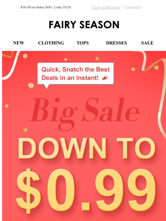 Big Sale, Down to $0.99!😍