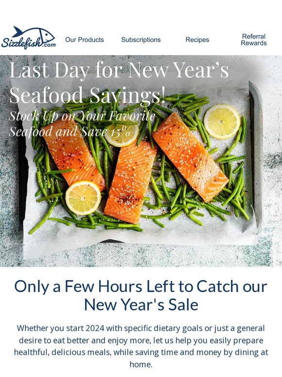 New Year's Seafood Savings End Tonight!