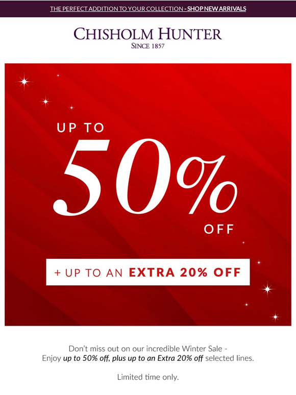 Chisholm Hunter Extra 20 off Winter Savings Milled