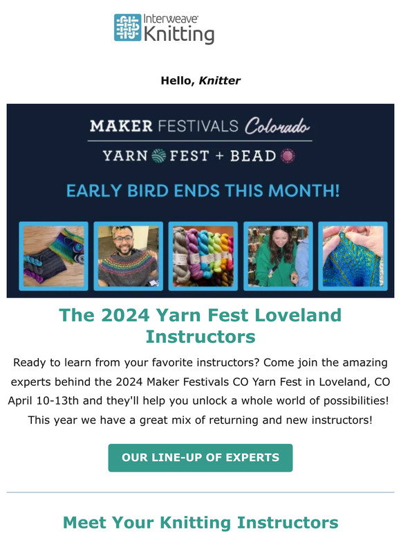 Interweave Have you seen whose teaching at Yarn Fest 2024? Milled