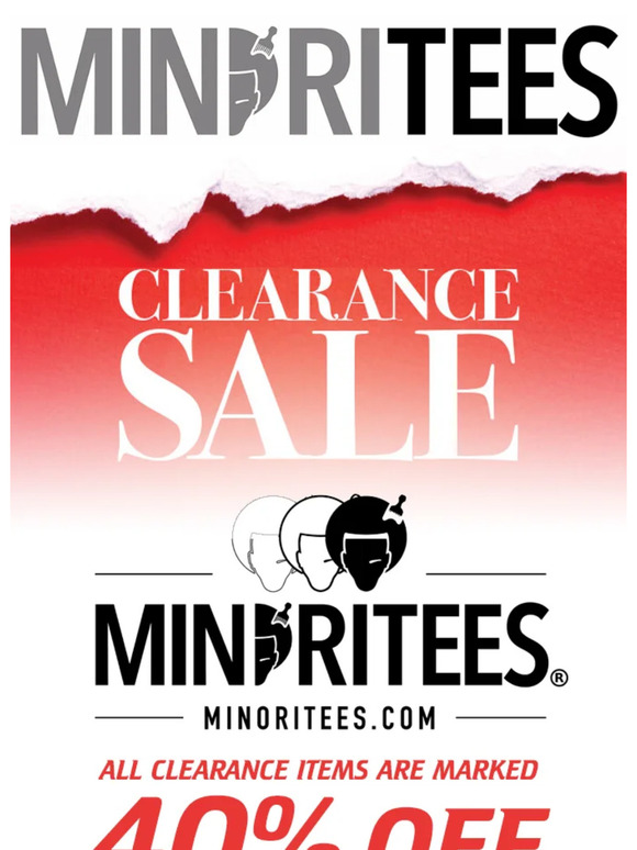 40% CLEARANCE SALE. All Clearance Marked with Discount.
