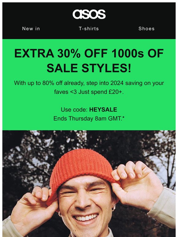 Extra 30% off 1000s of Sale styles 🎆