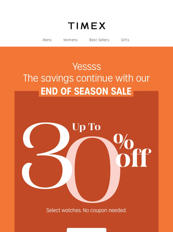 timex Email Newsletters Shop Sales, Discounts, and Coupon Codes