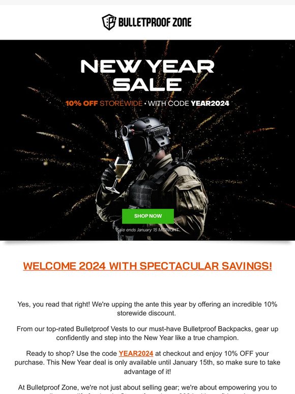 🎉 New Year, New Gear! Kickstart 2024 with 10% OFF savings!