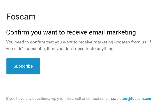 Confirm you want to receive email marketing