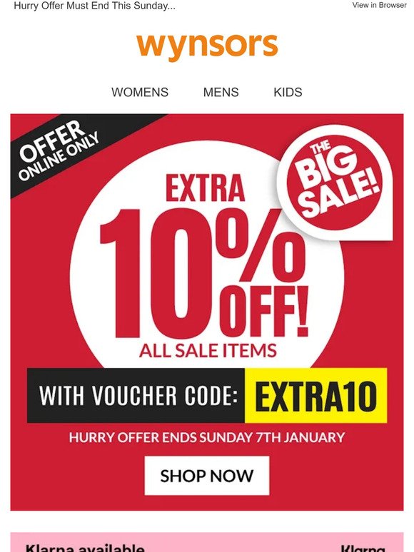 Extra 10% Off All Sale!