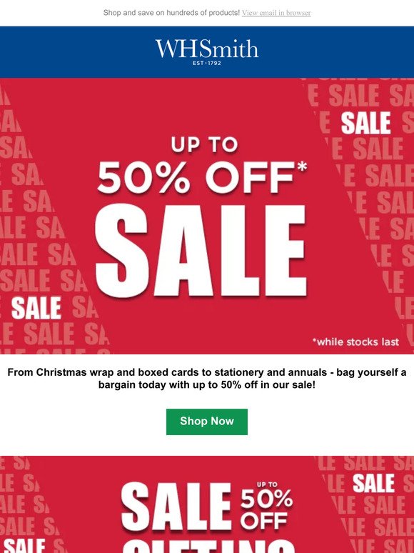 Sale: up to 50% off!