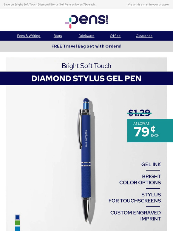 Promotional Engraved Bright Diamond Stylus Pen