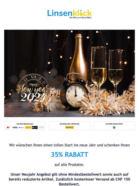 35% Neujahr SALE auf alle Produkte von Linsenklick.ch