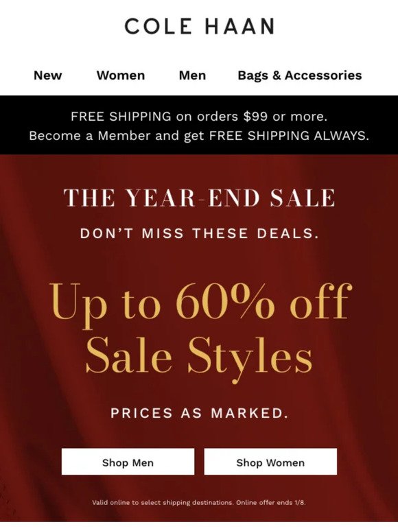 New Year = New Deals: Now up to 60% off sale styles