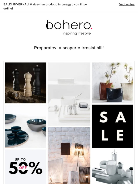 SALDI INVERNALI & ricevi un prodotto in omaggio con il tuo ordine!