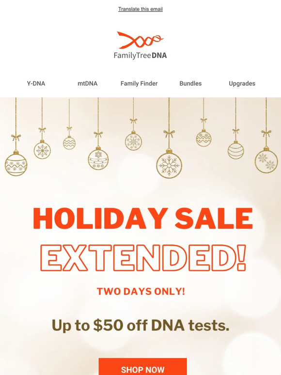 LAST CHANCE! Save HUGE during the FamilyTreeDNA Holiday Day Sale - Genealogy  Bargains