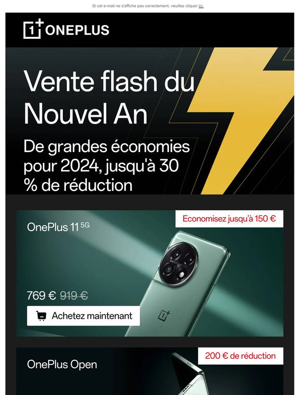OnePlus FR: Vente flash du Nouvel An