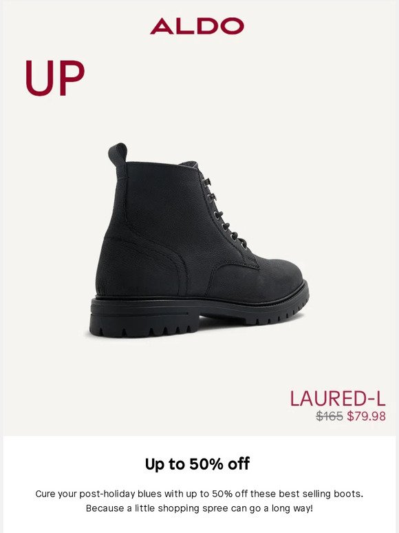 Up to 50% off your new favorite boot
