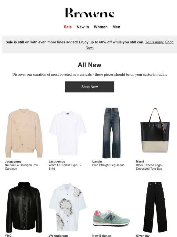 Need-to-know newness + up to 60% off Sale