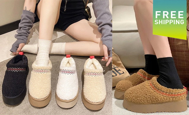 UGG Inspired Platform Slippers