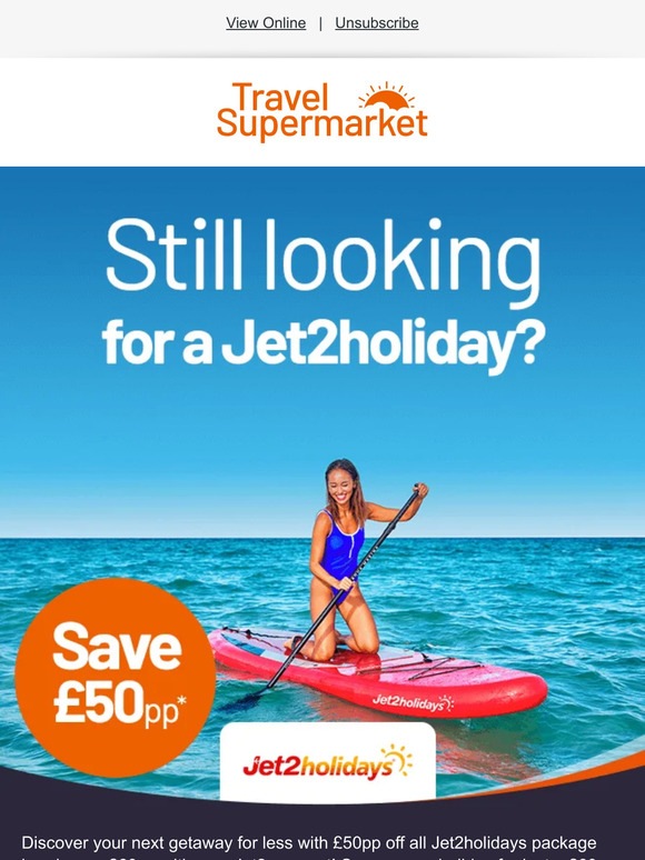 TravelSupermarket Save £50pp* on getaways with Jet2holidays 🌟 Milled