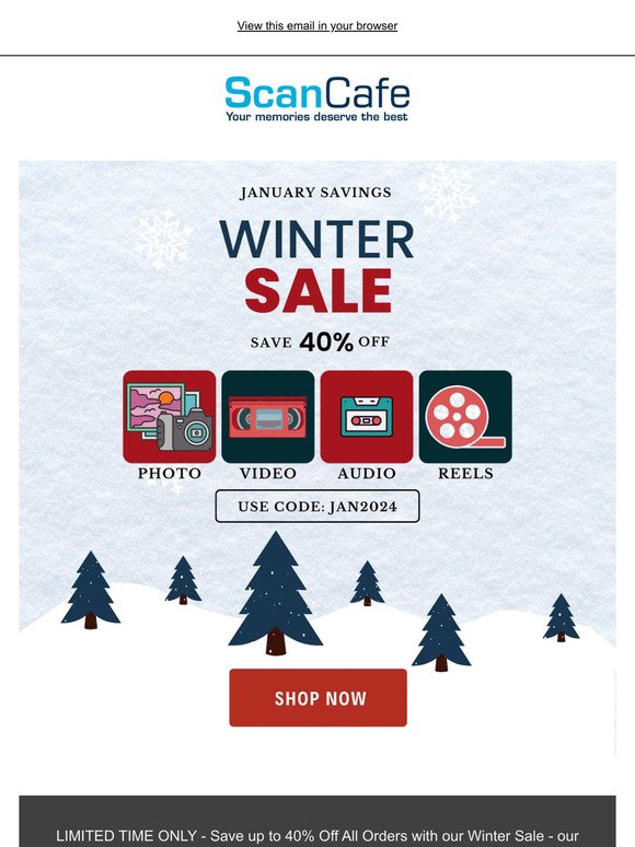 ❄️❄️❄️ Save up to 40% Off All Media with Our Winter Sale! ❄️❄️❄️