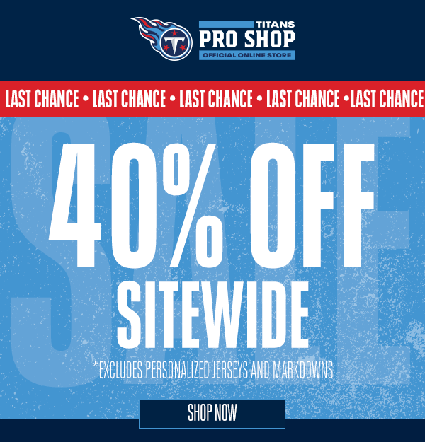 Last Chance! | 40% Off Sitewide! | Excludes Personalized Jerseys and Markdowns | Shop Now