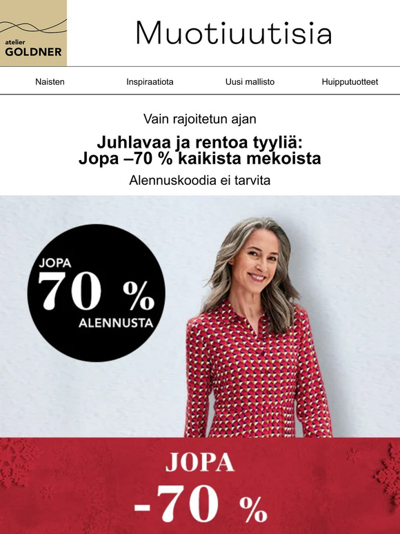 Jopa –70 % kaikista mekoista ilman koodia