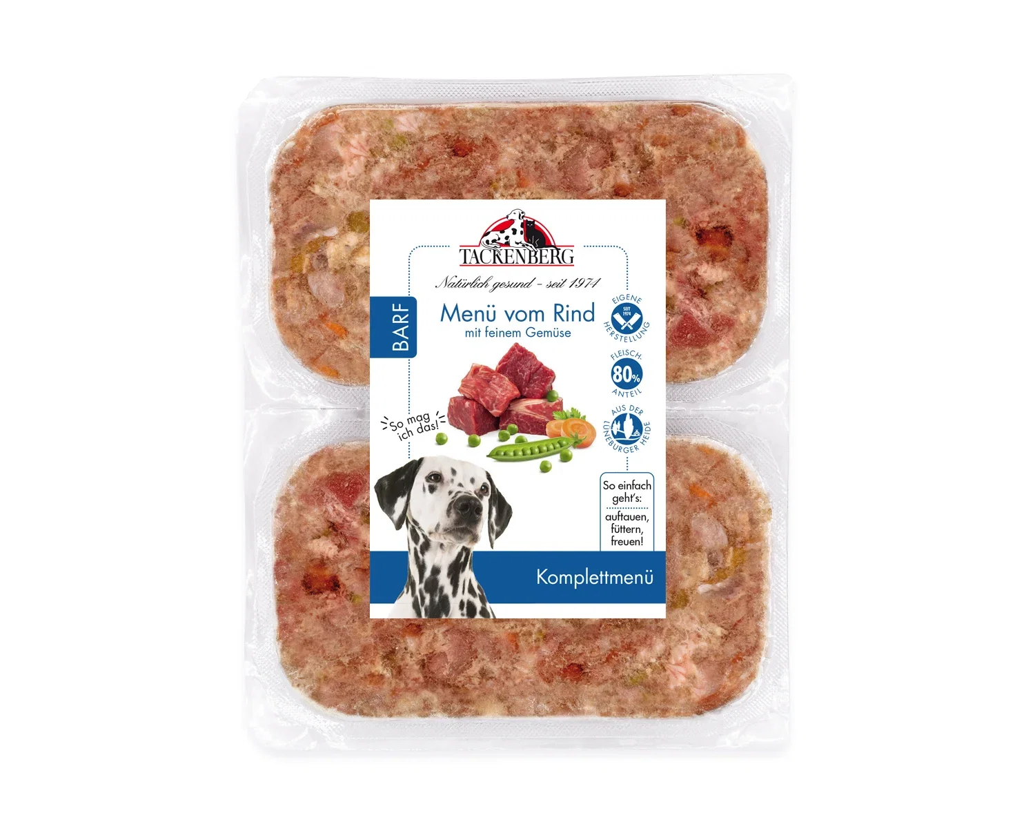 BARF Menü vom Rind mit feinem Gemüse