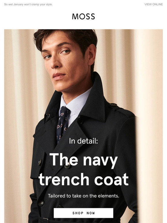 Moss Bros The classic trench coat Milled