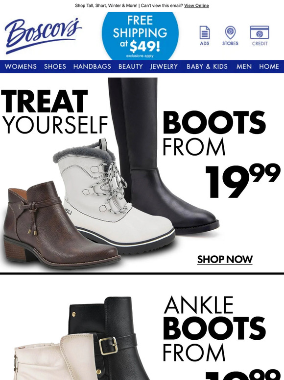 Boscov's cheap boots sale