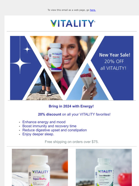 4 Essentials to Bring You Energy in 2024! 20% Off VITALITY.