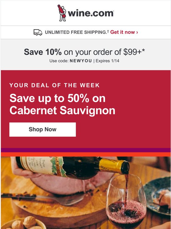 Cabernet Sauvignon on SALE! Save up to 50%