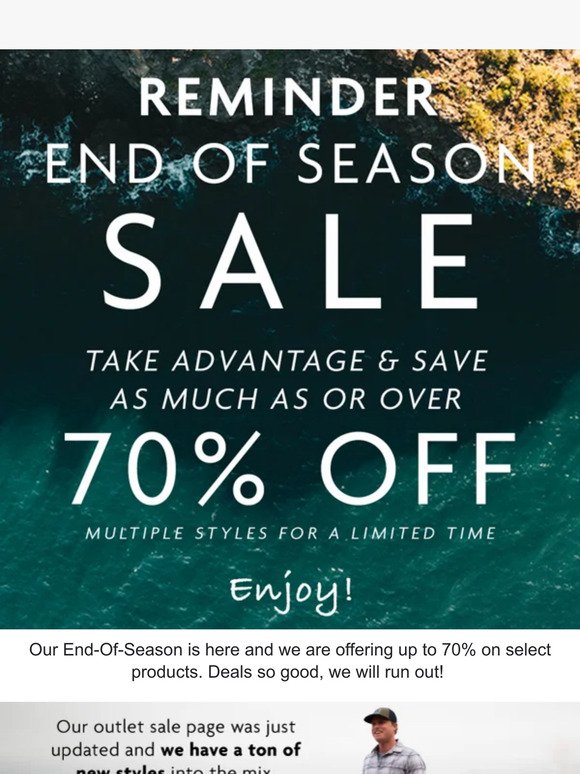 End Of Season Reminder - Up To 70% Off