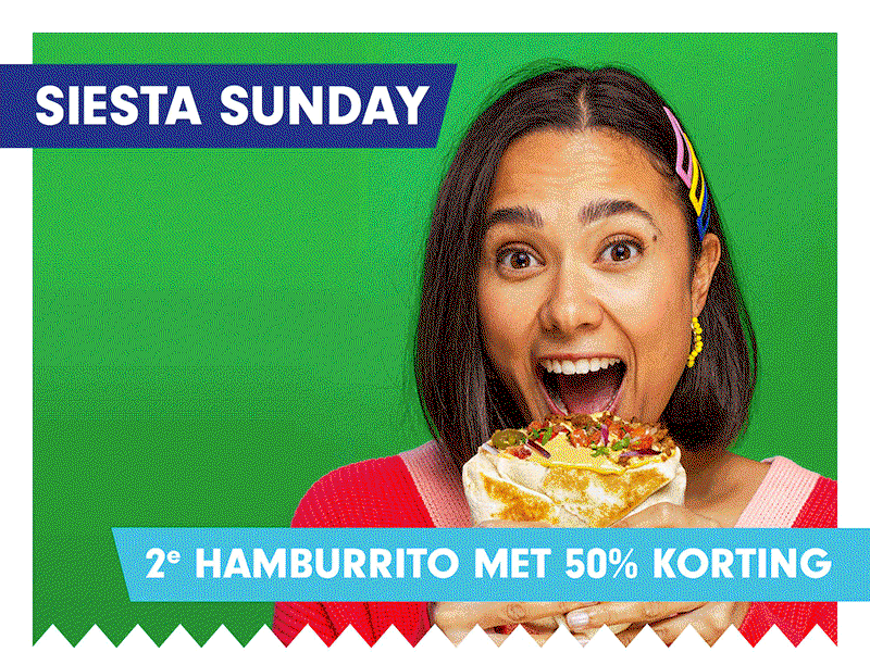 Tijdelijk: 2e Hamburrito 50% korting!