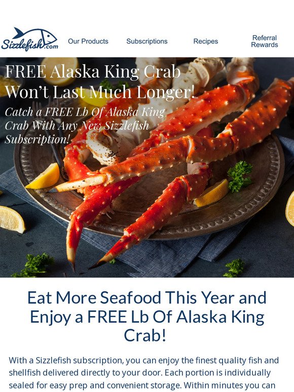 Catch a FREE Lb of Alaska King Crab!