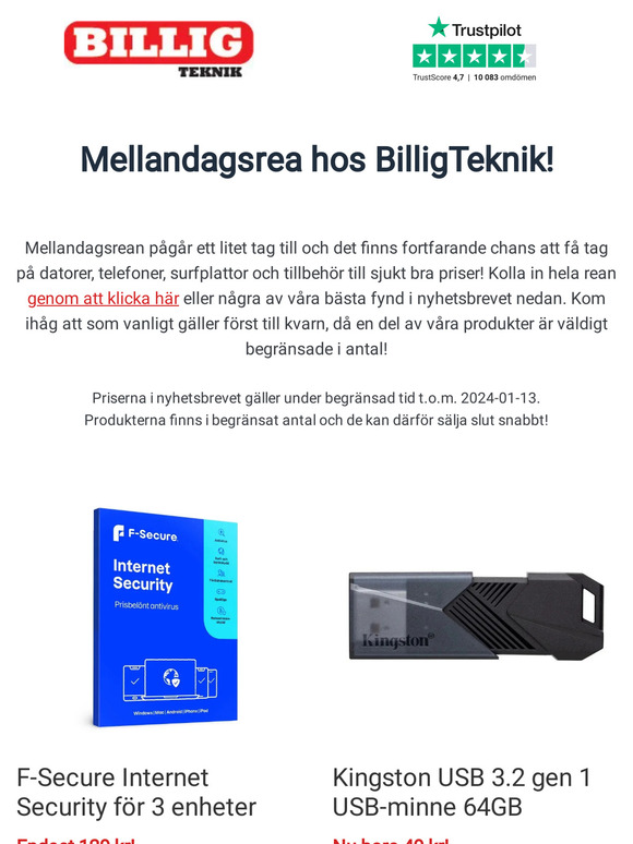 Mellandagsreans sista dagar med superpriser!