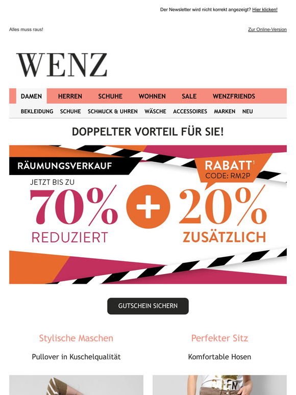 Wir schließen: 20% + 70% Rabatt auf ALLES