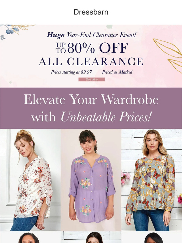 Dressbarn Huge Clearance Event Up to 80 Off Milled