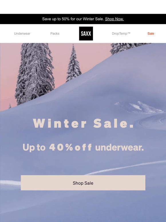 SAXX Underwear Email Newsletters Shop Sales, Discounts, and Coupon Codes