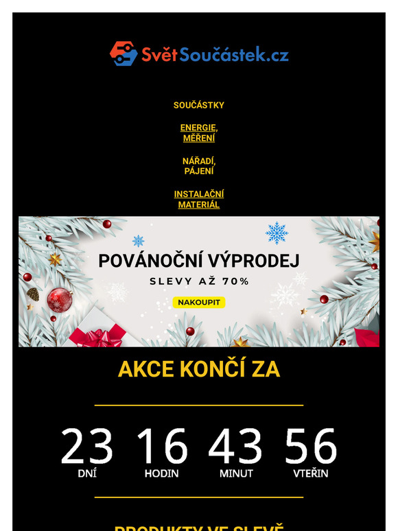 Celý náš sortiment teď ve slevách! 🎉 Neodolatelné ceny na každé součástce!