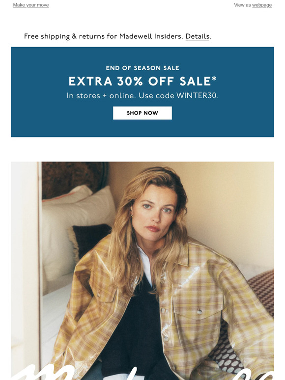 Madewell Email Newsletters: Shop Sales, Discounts, and Coupon Codes