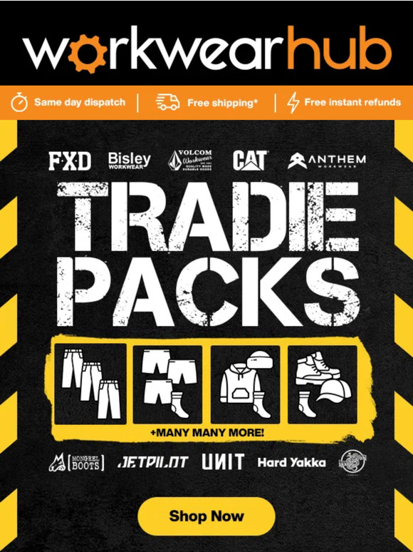 Tradie Packs - save up to $60