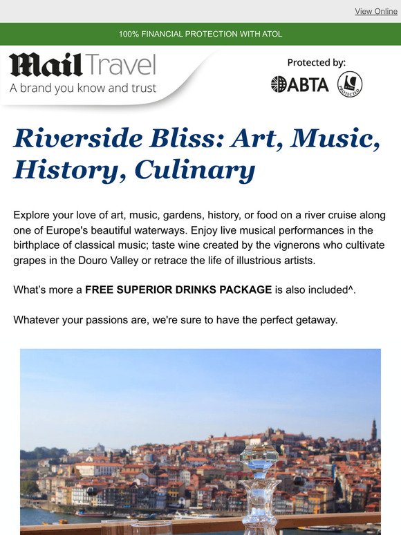 Discover Art, Music, Gardens, History, and Culinary Delights aboard River Cruises
