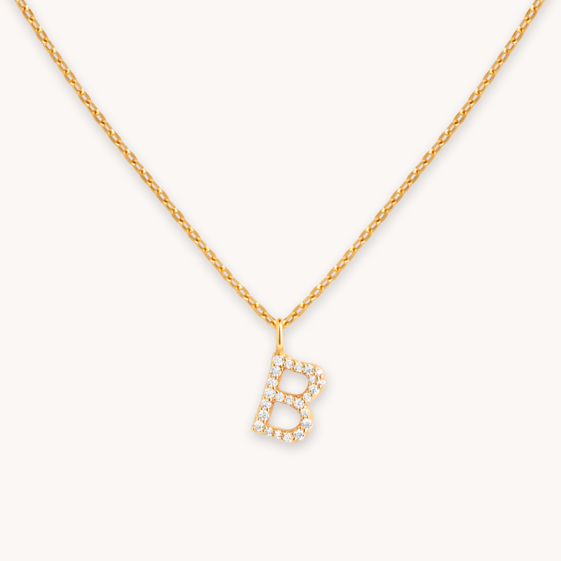 Initial Pavé Pendant Necklace