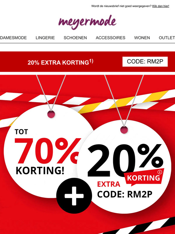 ⏳ Niet vergeten! 20% EXTRA korting op % OUTLET-artikelen %