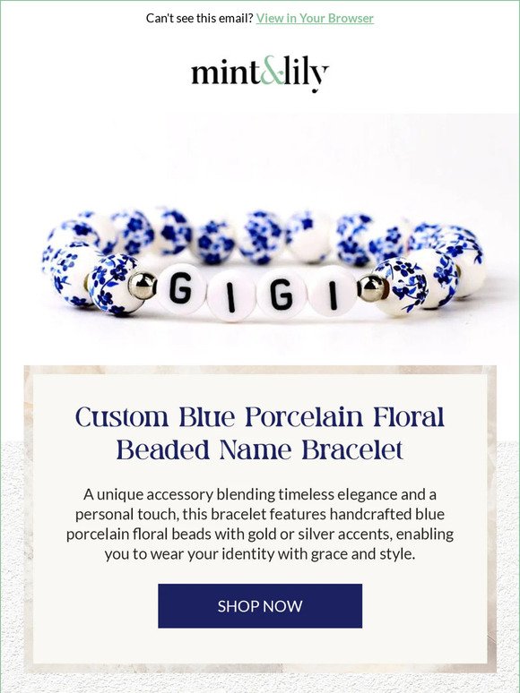 Have you seen the Porcelain Floral Beaded Name Bracelet yet?