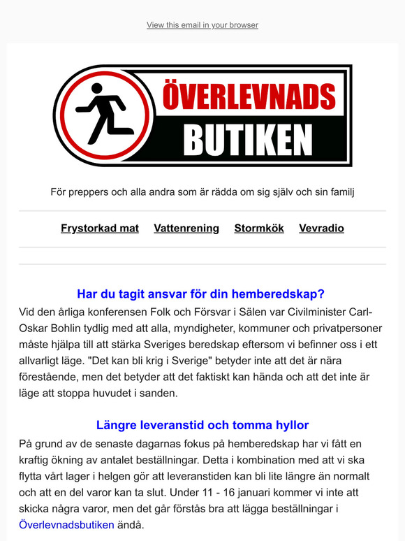 Civilförsvarsministern: Har du tagit ansvar för din hemberedskap?
