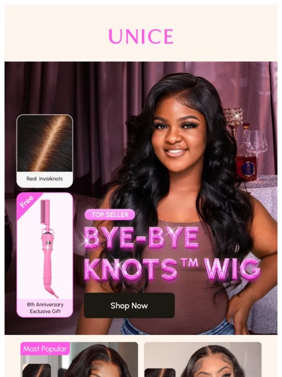 Free hot comb or silk robe is ready to ship out with your bye-bye knots wig order