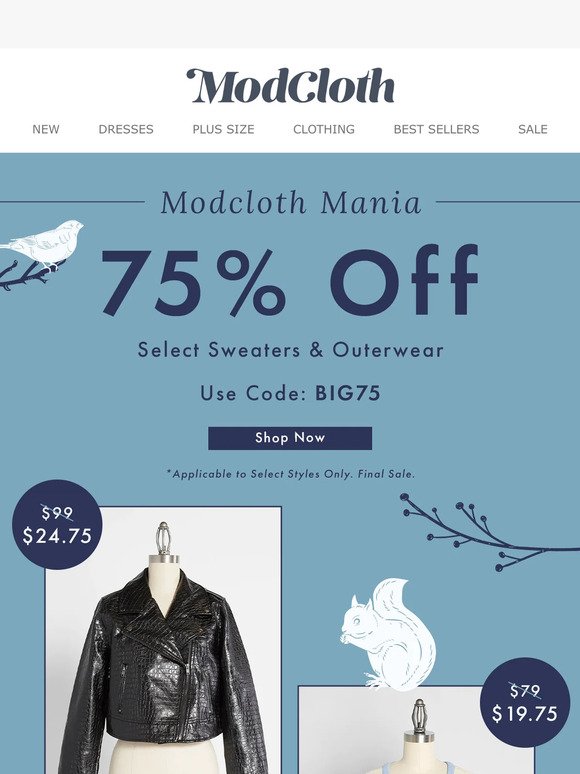 75% OFF Sweaters & Outerwear